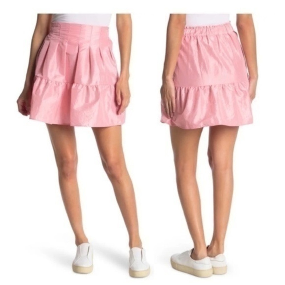 Topshop Pink Taffeta Lantern Mini Skirt Size 10